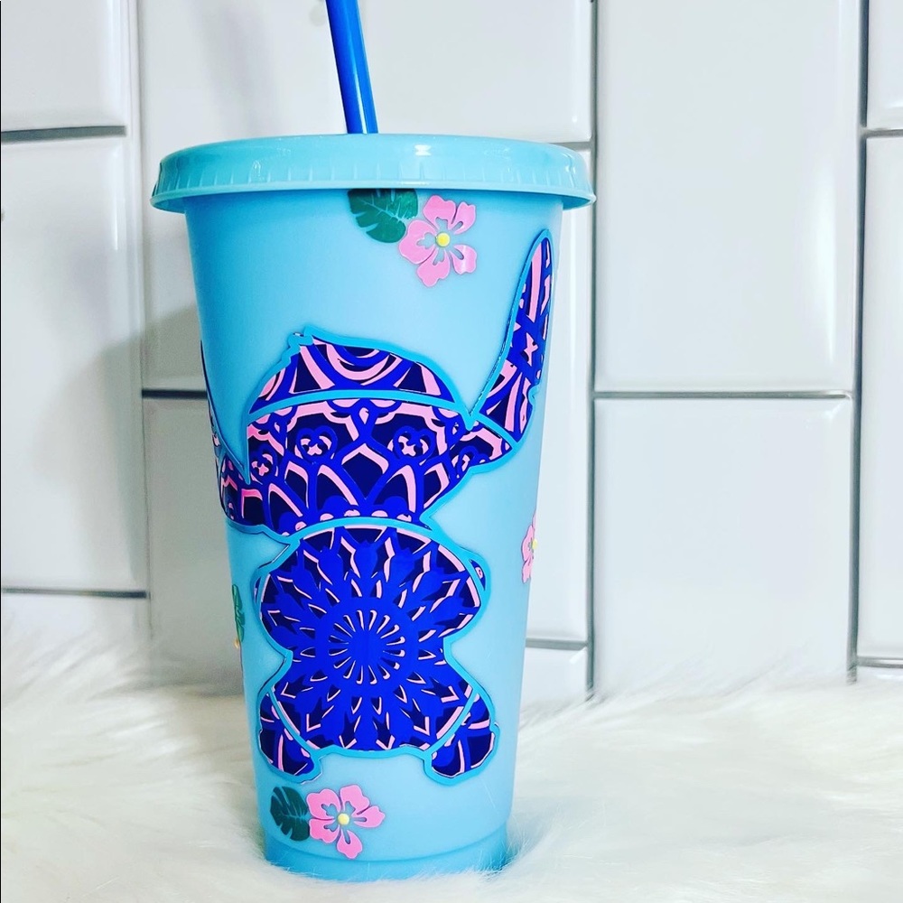 Stitch inspired color changing cup